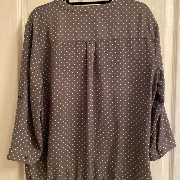 NY&co Grey and white polka dot blouse - Picture 4 of 6